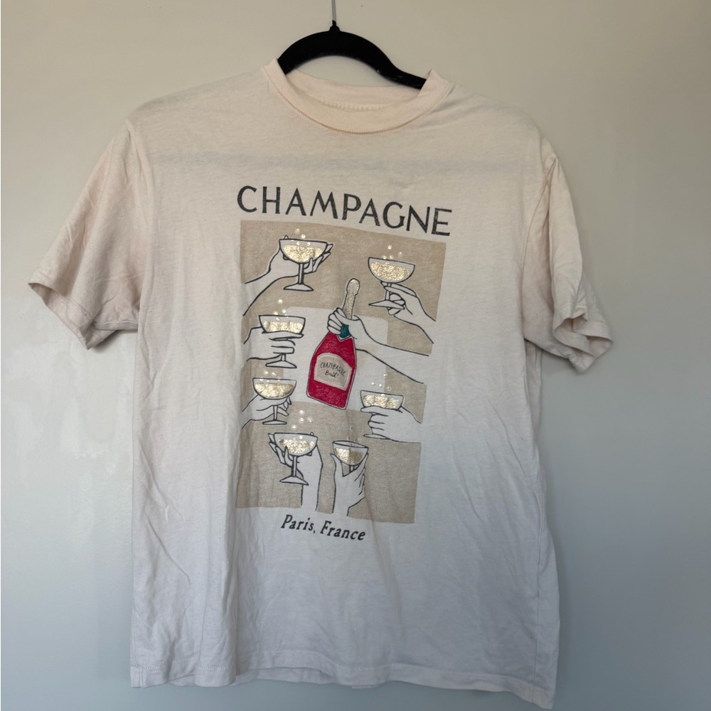 Champagne Graphic T-Shirt - Cream